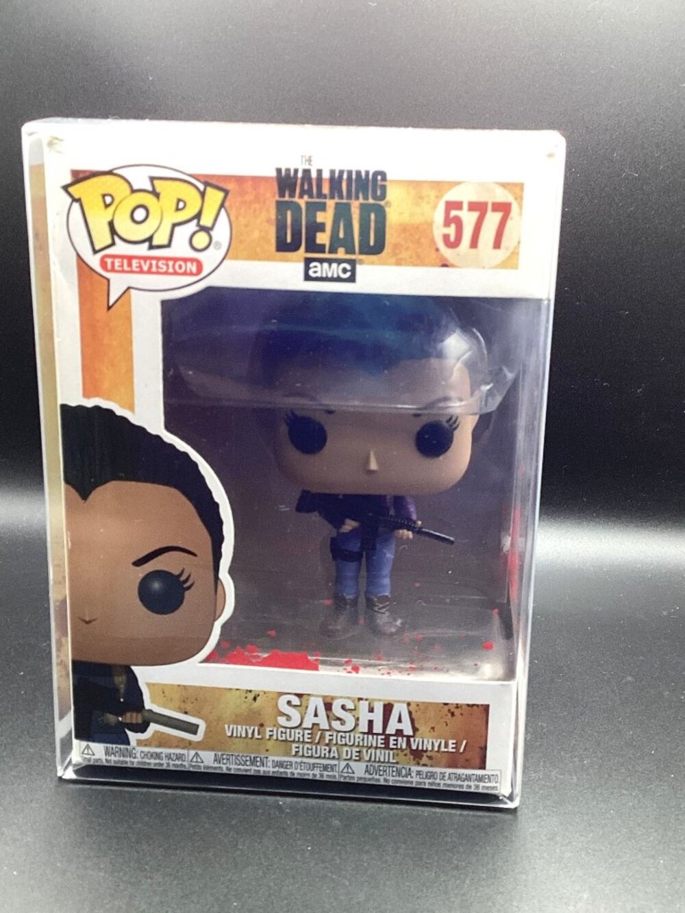 Funko Pop! Vinyl The Walking Dead Sasha Williams Bloody Window #577 w/ Protector